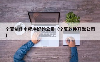 葫芦岛宁夏制作小程序好的公司（宁夏软件开发公司）